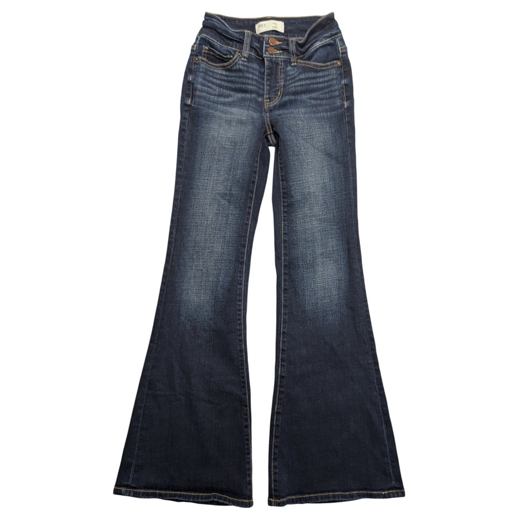 BKE Andi Flare Jeans Womens 23x30 Dark Wash Slim Fit Mid Rise BGK154S